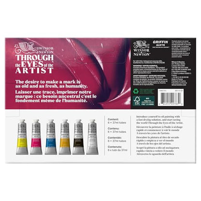 Winsor & Newton Griffin Alkyd Fast Drying Oil Paint, Beginners Set, 6 x 37ml Tubes