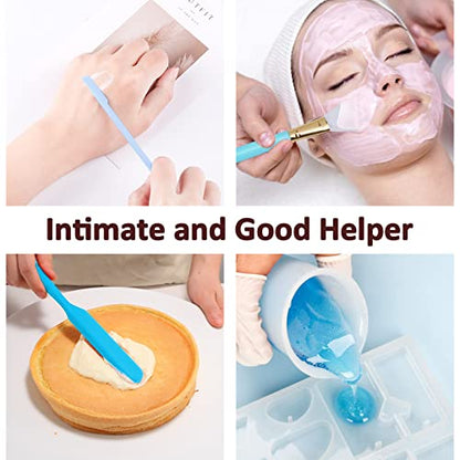 Silicone Stir Sticks Kit, 17PCS Silicone Stirring Tool, Epoxy Resin Brush and Measuring Cups, Silicone Mixing Cups Spoon, Resin Supplies for Paint DIY Crafts Glitter Tumbler | High Quality Silicone, BPA Free, 17 Pieces, Brushes Spatulas Sticks Spoons, 100