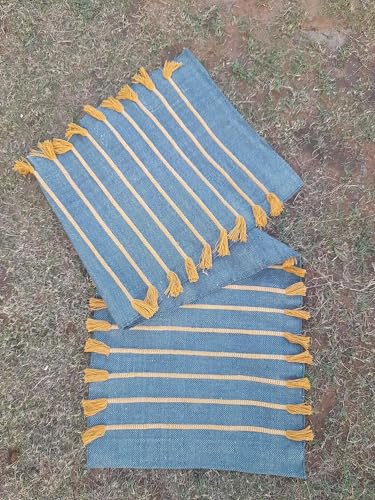 Indian Handmade100 % Organic Anti Skid Multi Colour Cotton Yoga Mat - Eco-Friendly Hand-Woven Rug - Non-Slip & Thick (24”x72”x5mm) for Hot yoga & Everyday Fitness at Home - Comfortable & Foldable Extra-Long Mat - color: Multi 15