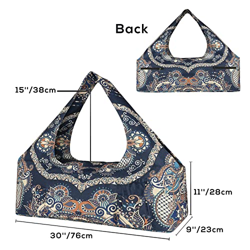 Yoga Mat Bag - Large Yoga Bag with Yoga Mat Strap, Zipper and Pockets - Yoga Bags and Carriers Fits All Your Stuff - Personalized Yoga Mat Bags for Women Fits Most Size Mats - color: Ancient Totem