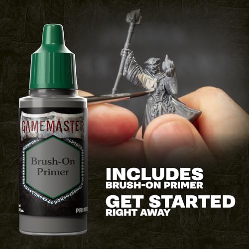 The Army Painter, GameMaster Adventure Starter Set, 15 x 18 ml | 15 x 18ml Warpaints Fanatic Acrylic paints, incl. a Brush-On Primer, 5 FREE Miniatures & 1 Brush - For Warhammer & Dnd - color: Adventure Starter Paint Set