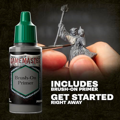 The Army Painter, GameMaster Adventure Starter Set, 15 x 18 ml | 15 x 18ml Warpaints Fanatic Acrylic paints, incl. a Brush-On Primer, 5 FREE Miniatures & 1 Brush - For Warhammer & Dnd - color: Adventure Starter Paint Set