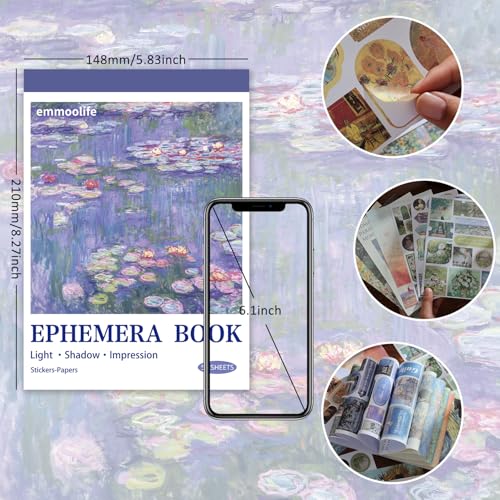 Vintage Oil Painting Scrapbook Sticker, Journaling Supplies for Junk Journal, 500+ Scrapbooking Washi Stickers & 25 Ephemera Papers Art Scrapbook Supplies for Adults Teens Women Girls Junk Journal - style: Oil painting Style