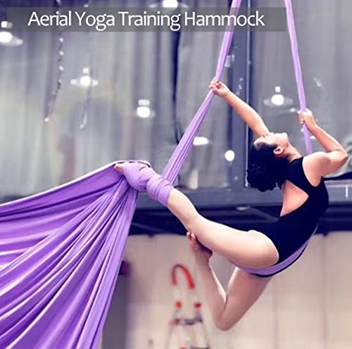Deluxe Aerial Silks Equipment Set - 11 Yards Aerial Yoga Hammock Swing for Acrobatic, Circus Arts, Dance (L:10m W:2.8m) - color: Gradual Change Red