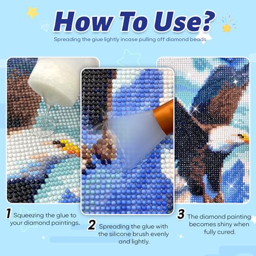 Diamond Painting Sealer Kits 240ML with 2 Silicone Brushes,2 Pack Diamond Art Glue Sealer,Diamond Painting Glue Glossy Finish Accessories,Permanent for Gem Painting,Puzzles,Coaster.(8OZ) - color: J002-diamond sealer 240ML