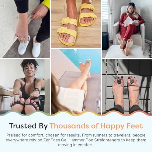 ZenToes Triple Loop Hammertoe Crest, Men & Women, Cushion, 4 Pack - color: Soft Support White