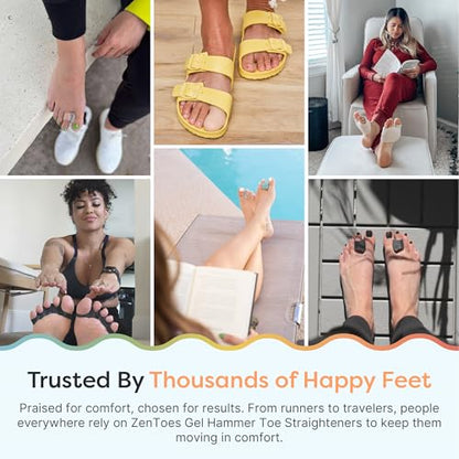 ZenToes Triple Loop Hammertoe Crest, Men & Women, Cushion, 4 Pack - color: Soft Support White