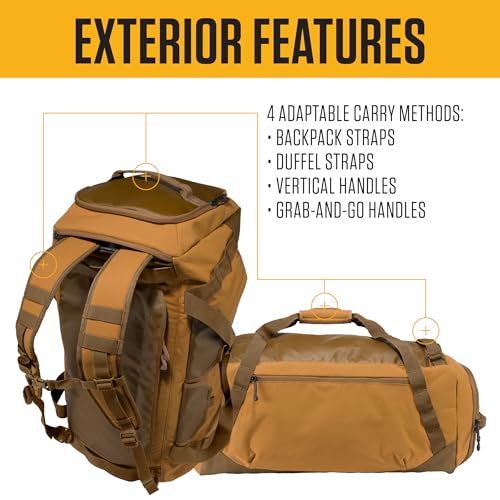 Carhartt Heavy Haul Utility Duffel Bag's, Water-Resistant Packable Bag for Jobsite, Gym, and Travel - color: Carhartt Brown, style: 55l
