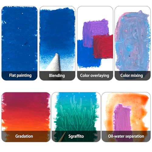 Artecho Oil Pastels Set of 48 Colors (10 x 70 mm) With Pastel Paper Pad | Soft Oil Pastels, For Art Painting, Drawing, Blending, For Artists, Beginners, Students, Teachers