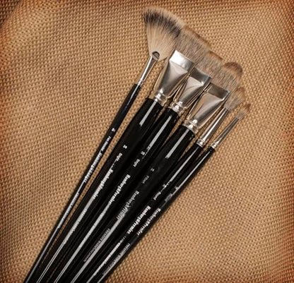 Creative Mark Hamburg Premiere Professional Oil Painting Brushes - Medium Asst Set of 4 Handmade Oil Paint Brushes w/ #14 Filbert - Natural & Synthetic Blend, Long Triple-Lacquered Birch Handle - size: Medium - Set of 5