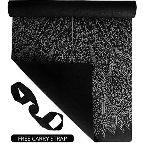 Plyopic All In One Yoga Mat | Luxury Sweat-Grip Mat/Towel Combo | Ideal for Yoga, Hot Yoga, Bikram, Pilates, Workout & Exercise | Eco-Friendly Natural Rubber - color: Mandala