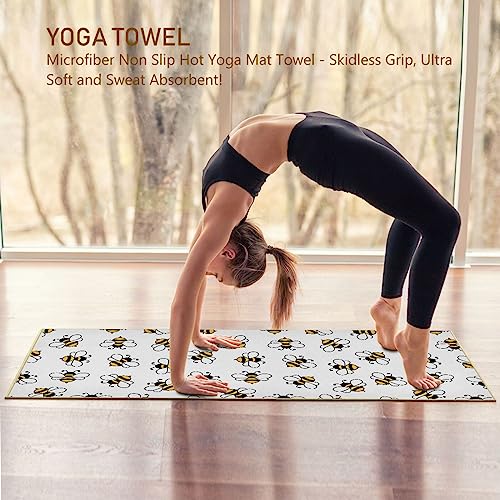 Yoga Mat Towel Honey Bee, 73" x 27" - color: Honey Bee