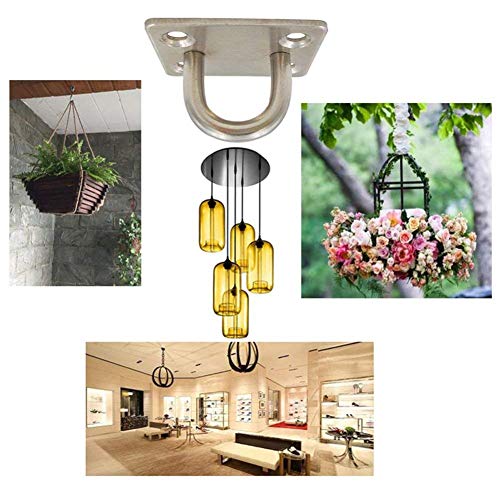 Heavy Duty Pad Eye Plate Staple Ring Hook Loop U-Shaped Sail Shade Hardware - Wall Ceiling Hammock Hooks Hanger for Swing Suspension - Stainless Steel - size: M 8