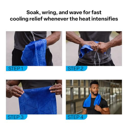 COLD FACTOR Instant PVA Cooling Towels, Cooling Neck Wraps, Blue, 1 Pack - color: Blue
