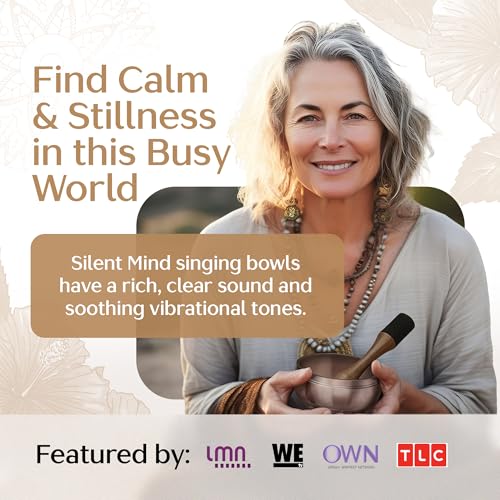 Silent Mind Tibetan Singing Bowl Set – Easy to Play & Beginner Friendly Meditation Bowl with Cushion, Mallet & Case | Stress Relief & Mindfulness | Gift-Ready