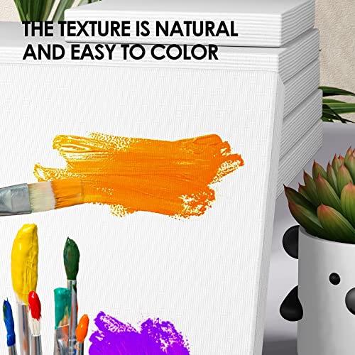 18Pcs Stretched Canvases, Multi Pack 4x4, 5x7, 8x10, 9x12, 11x14 | Primed White Set, 100% Cotton Artist Blank Canvas Boards for Painting, Acrylic Pouring, Oil Paint - color: White, size: Multi Pack-18 Pcs