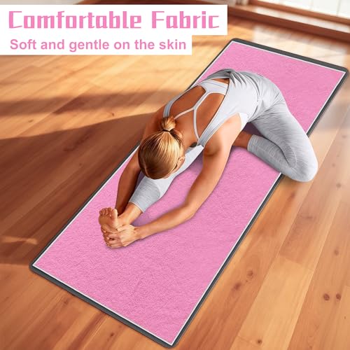 Yoga Towel, Ultra-Absorbent Yoga Mat Towel for Hot Yoga Towel Non Slip, Featuring Ultra-Stylish Prints, Ideal for Workouts, Hot Yoga, Bikram, Pilates Equipment,72 x 27 in,Pink - color: Pink