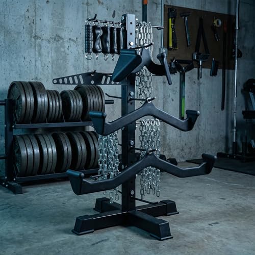 Cable Attachments Rack for Gym Accessories, Lat Pull Down Bar Organizer with Hooks, Home Gym Storage Rack for LAT Pulldown Attachments
