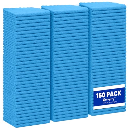 Orighty Microfiber Cleaning Cloth Bulk, 150 Pack Shop Towels 12x12 in, Blue - color: Blue, size: 150 Pack