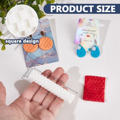 DELORIGIN Clay Texture Roller, Polymer Clay Roller Squares Shaped Texture Roller 3" Texture Model Clay Roller Polymer Clay Accessories for Making Earrings Jewelry Necklaces Bracelets DIY Craft - color: Squares