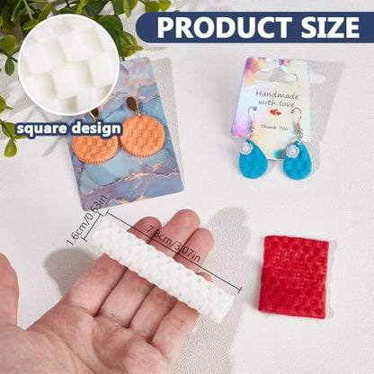 DELORIGIN Clay Texture Roller, Polymer Clay Roller Squares Shaped Texture Roller 3" Texture Model Clay Roller Polymer Clay Accessories for Making Earrings Jewelry Necklaces Bracelets DIY Craft - color: Squares