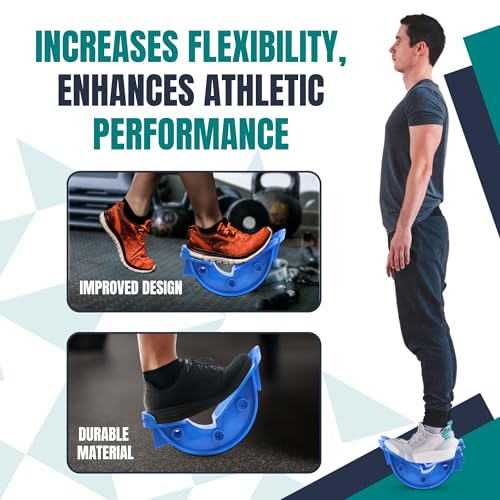 Foot & Calf Stretcher – Premium Stretcher for Plantar Fasciitis, Achilles Tendonitis Relief – Foot Rocker with Durable, Slip-Resistant Design - Stretch Guide for Effective Leg Flexibility - color: Blue