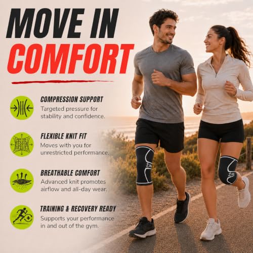 UFlex Athletics Knee Brace for Men and Women Knee Compression Sleeve Knee Support Wraps for Arthritis Joint Pain Relief, Workout, Swelling, Sports, Circulation, Running, & ACL Recovery - color: Black-White, size: Small