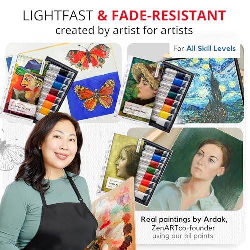 ZenART Professional Oil Paint Set - Artist Grade Cadmium Yellow Hue-2x50ml | Non-Toxic, Buttery Consistency, Rich Pigment, Lightfast Oil Paints for Primed Surface Canvas, Fine Art, Portraits & Landscape - color: Cadmium Yellow Hue