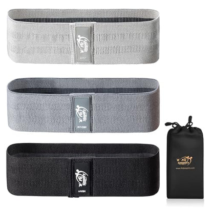 Fit Simplify Non Slip Fabric Resistance Hip Cloth Bands, Set of 3