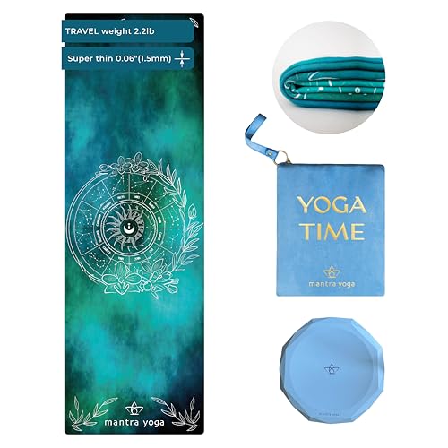 Mantra Yoga Travel PRO 1.5mm with Knee Pad - Foldable Fitness & Exercise Mat with Bag | Lightweight, Compact & Eco-Friendly | Non-Slip & Washable | For All Types of Yoga | 72" L x 24" W | 2.6 lbs - color: Terra