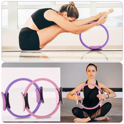 21 Pcs Pilates Ring Circle Set for Women, Includes 9.8 in Ball Yoga, Ring Stretching, Strap Bands, Non Slip Socks, Back Bags for Workout, Commonly Used for Yoga, Pilates, Stretching, Fitness