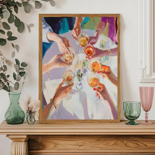 DAZZLEDOTS Diamond Art Kits for Adults, Cocktail Cheers Diamond Painting | Gem Art kits for Beginner DIY 5D Full Drill Round Diamond Dots Crafts for Home Wall Decor 12x16 Inch - color: DT134