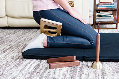Still Sitting Nomad Meditation Bench (Large, Black) - color: Black, size: Large