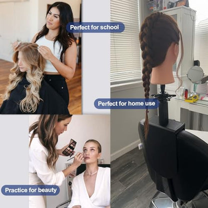 Mannequin Head Clamp Stand for Chairs, Adjustable Wig Head Stand Holder for Cosmetology Hairdressing Seat Back Clamp (Small) - size: Small