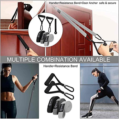 76 Inch Extra Long Fabric Resistance Band with Workout Guide for Men & Women, Non-Slip,up to 150 LBS for Strength Training, Pull-Up Assist, Yoga & Physical Therapy - color: Gray/Dark Gray/Black