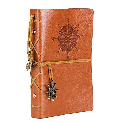 EvZ 7-Inch Refillable A6 Binder Notebook - Premium Vegan Leather Personal Planner, Eco-Friendly Journal with 6-Ring Loose-Leaf System for Writing, Business, and Creative Sketches, Brown - color: Brown, size: 7 Inches