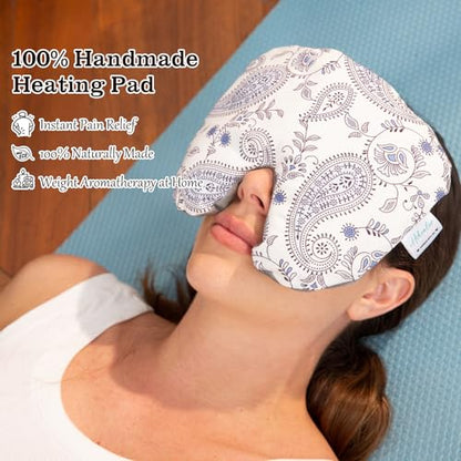 Weighted Sinus Mask, Warm Cold Compress Eye Mask for Dry Eyes, Migraine, Sinus Pressure Relief, Stress, Eye Pillow Microwavable Face Heating Pad for Puffy Eyes, Self-Care Gifts for Women (8x7 Inch) - style: Face Pad-1