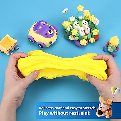 ifergoo 500g Yellow Air Dry Clay, 1.1LBS Foam Magic Modeling Clay for Kids | Refill Foam Magic Clay for School Art & Craft Project, Slime Supplies, Ultra-light & Soft, Gift for Age 3-12 Boys & Girls - color: Yellow/500g