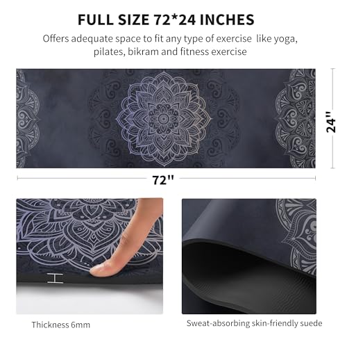 nuveti Yoga Mat Print Extra Thick TPE Non Slip Fitness Exercise Mat with Carrying Bag,72"x24" Extra Thick 6MM Exercise & Workout Mat for Yoga, Pilates Fitness and Floor Exercises - color: ManTuoLuo5