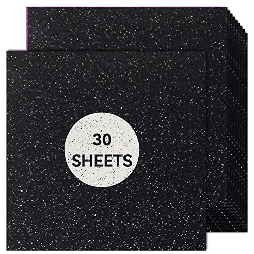 Black Glitter Cardstock 12 x 12, Paper for Cricut, Thick Card Stock for Card Making, Scrapbooking, Craft(250Gsm 30Sheets)…… - color: Black