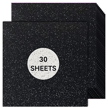 Black Glitter Cardstock 12 x 12, Paper for Cricut, Thick Card Stock for Card Making, Scrapbooking, Craft(250Gsm 30Sheets)…… - color: Black