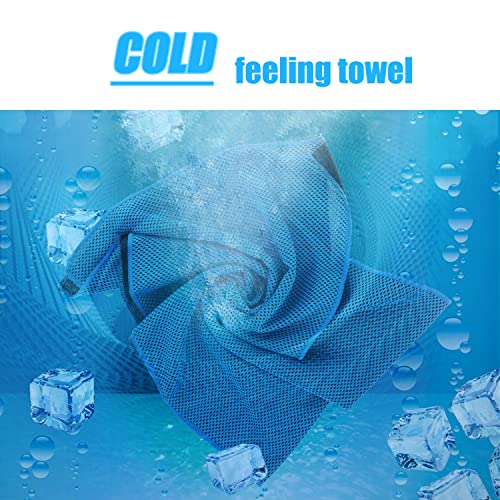 Cooling Towel (Pack of 20, 40"x12") with Pouches for Sports - color: 20lightblue