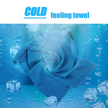 Cooling Towel (Pack of 20, 40"x12") with Pouches for Sports - color: 20lightblue