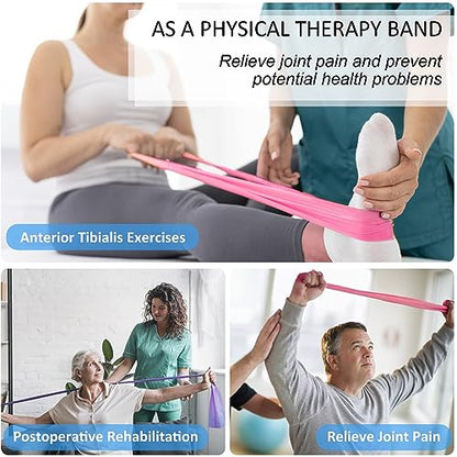 Resistance Bands Set for Physical Therapy, Rehab, Yoga and Pilates - color: Gradient Pink 5-80lbs
