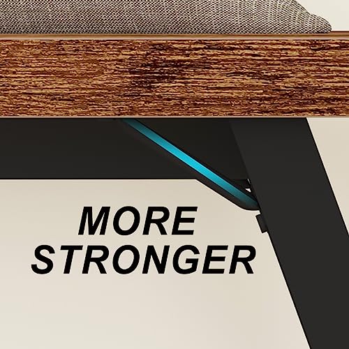 LVB Rustic Entryway Bench with Storage, Hallway Bench for Entryway, 47 in - color: Rustic Brown