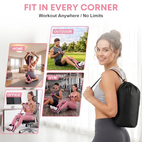 Multifunctional Foot Pedal Resistance Band Set 30-90LB | Sit Up Assist Strap, Adjustable Strength Home Gym Fitness Equipment for Full Body Workout – Portable Home Gym for Men & Women