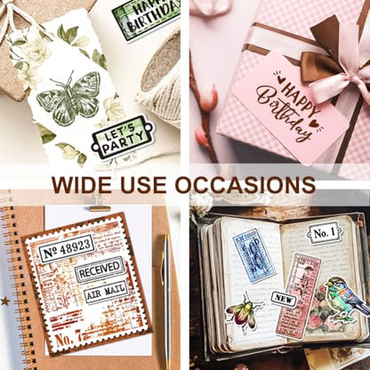 29 Pcs Acrylic Stamps for Crafting Card Making Supplies Set | 3 Acrylic Clear Stamp Blocks, 6 Clear Silicone Stamps Seals, 20 Craft Ink Pads Stamp for DIY Scrapbooking Journal - style: 29Pcs Journal Clear Stamps
