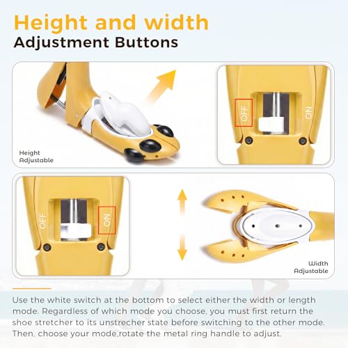 Shoe Stretcher Boot Stretcher Men Women, 2Pcs Adjustable for Wide Feet - color: Yellow, size: L (Men 9-13,Women 10.5-13）
