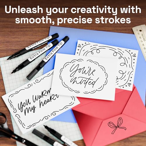 ARTISTRO Black Paint Pens - Extra-Fine Tips - Set of 5 | Acrylic Paint Markers, Water-Based, For Rock, Glass, Ceramic, Wood, Tire, Fabric, Metal, Canvas, Marking, Painting - color: Black, style: Extra Fine Tip