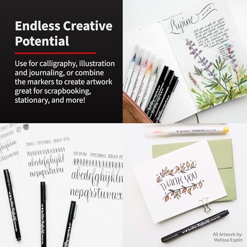 Speedball Hand-Lettering Brush Marker Set, 12-Piece
